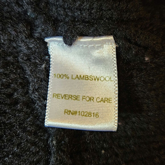 Garnet Hill Short Sleeve Cartigan Sweater Lambswool Black Women's Large - Picture 6 of 8